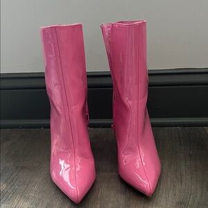 Pink Patent Leather Women's Boots